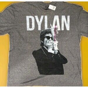 NWT Retro Bob Dylan Gray Graphic Logo Short Sleeve T-Shirt 2XL Excellent B15